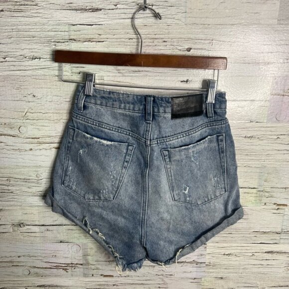 One Teaspoon High Waist Bandits Cut Off Denim Shorts 25 Jean 100% Cotton - Picture 8 of 8